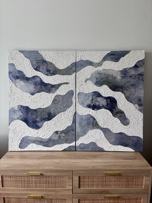 Relief painting by Nate Stegemiller