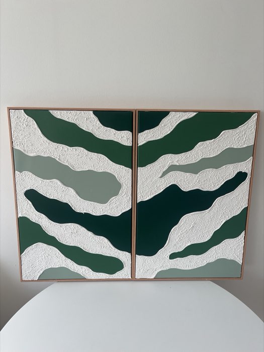 Relief painting by Nate Stegemiller